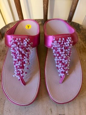 Fitflop Pink Beaded Thong Sandals